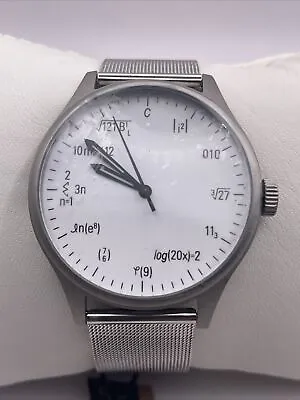 New-The Geek Watch Men Silver White Math Formula Marker Analog Quartz Watch(F19) • $49.95