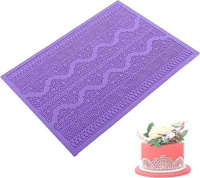 Silicone Lace Vines Scrolls Cake Decorating Tools Embossing Fondant Mold Cupcake • £12.34