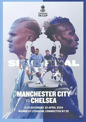 FA CUP SEMI FINAL 2024 Manchester City V Chelsea - Official Match Programme • £5.99