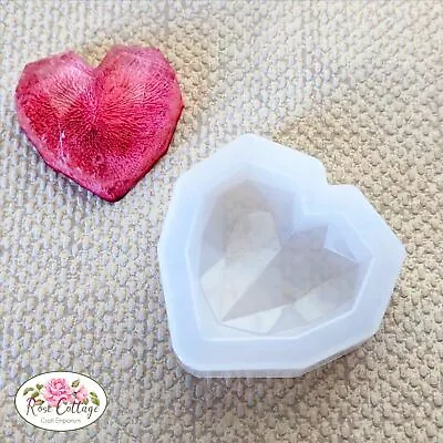 💓 Crystal Heart 💓 Silicone Mould Memorial Keepsake Epoxy Resin Love Hug Uk • £2.39