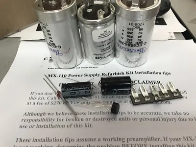 Deluxe Power Supply Capacitor Restore Kit McIntosh MX-110 MX110Z X And Z Serial# • $242