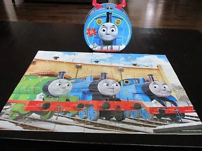 Thomas & Friends Ravensburger 35 Piece Puzzle Snowy Day Round Tin Carrying Case • $8.99