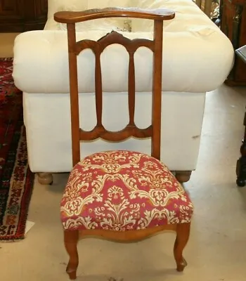 Antique French Walnut Prie Dieu  Prayer Chair Kneeler Religious Catholic  1800's • $695