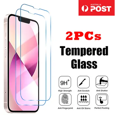 $7.89 • Buy 2X Tempered Glass Screen Protector For IPhone 15 14 13 12 11 Pro Max 8 PLUS X XR