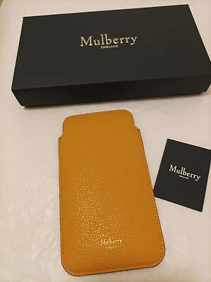 Mulberry Yellow Leather Phone Cover Case Pouch Card Slots In Gift Box BNIB • £85