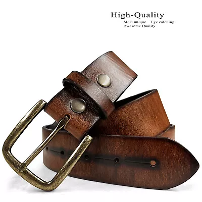 Classic Casual Jean Belt Vintage Style Genuine Leather Belt 1-1/2 (38mm) Wide • $24.95