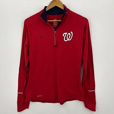 Nike Active Pullover Sweatshirt Women's L Red Washington Nationals Baseball MLB • $13.96