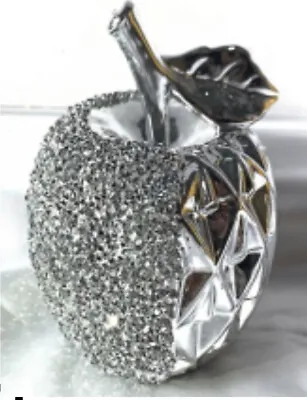 £10.99 • Buy Large Silver Apple Sparkle Bling Ornament Crushed Diamond,home Decor💎
