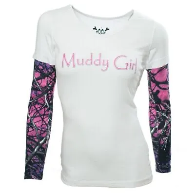$19.99 • Buy Moon Shine Attire Women's Muddy Girl Logo Shirt #MGWLOGOLS