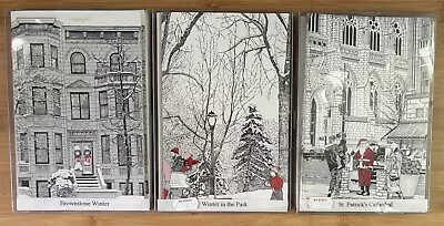 Lot Of 3 Boxes VTG Holiday Christmas Cards New York City Scenes Pen & Ink READ • $18