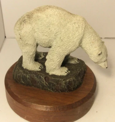 $12 • Buy Hamilton's American Wildlife Bronze Collection Polar Bear Vintage Deaton