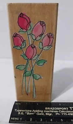 Hero Arts H3280 Delicate Rose Stems 2005 Wooden Rubber Stamp • $2.99