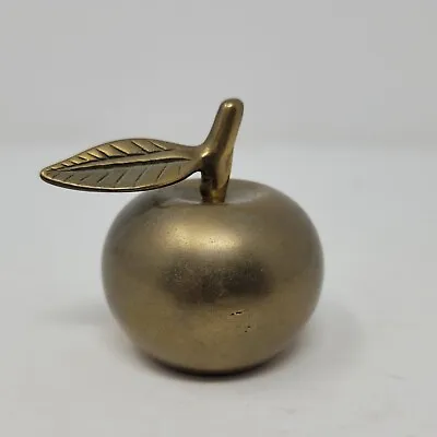 Vintage 3 Inch Brass Apple With Leaf Bell Complete With Clacker • $9