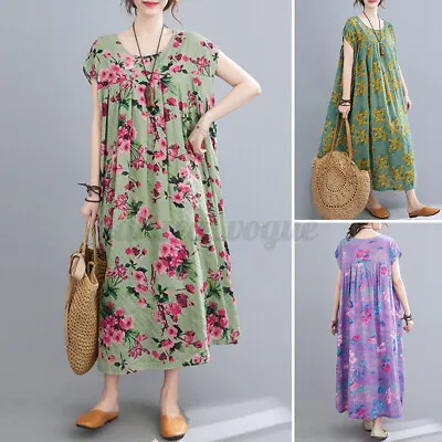 $27.69 • Buy ZANZEA Women Bohemia Summer Short Sleeve Maxi Long Dress Floral Printed Dresses