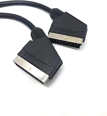 Scart To Scart 21 Pin Male To 21 Pin Male Lead 1M For TV DVD VCR Video Cable S3 • £4.99
