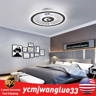 18  LED Ceiling Fan Light & Remote Control Flush Mount Chandelier Lamp Bedroom • $49.40