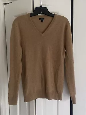 J.Crew Men's Camel 100% Pure Cashmere V-Neck Sweater XS • $69.99