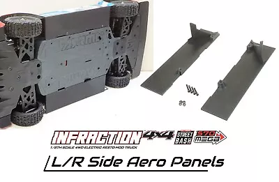 Upgrade Left/Right Side Aero Panels For Arrma 1/8 Infraction 3s & Mega RC Truck • $19.95