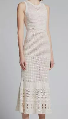 $550 Proenza Schouler Ivory Pointelle Sleeveless Dress Size S • $176.38