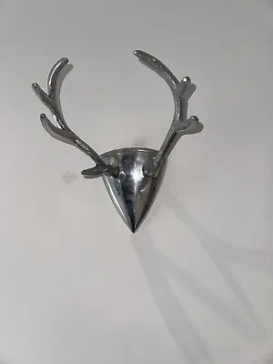 Wall Mounted Chrome Antlers Animal Antelope Deer Head Indoor Décor • £25