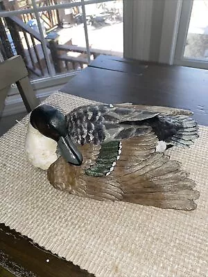 CERAMIC Mallard DUCK Decoy Very Lifelike For Display Hand Painted Vintage 12  • $9.99