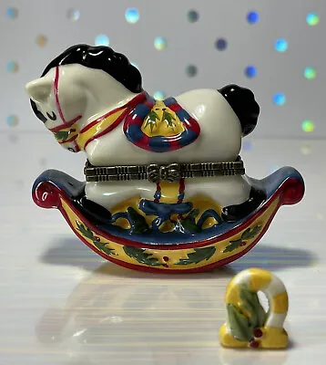 Vintage Small Rocking Horse Trinket Box  Hinged Lid  3.5 Inches • $12