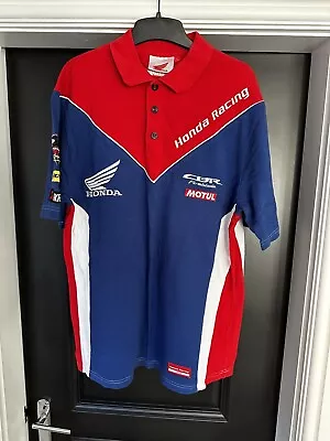 Honda Racing Short Sleeve  Polo Shirt Red / Black Large • £24.99