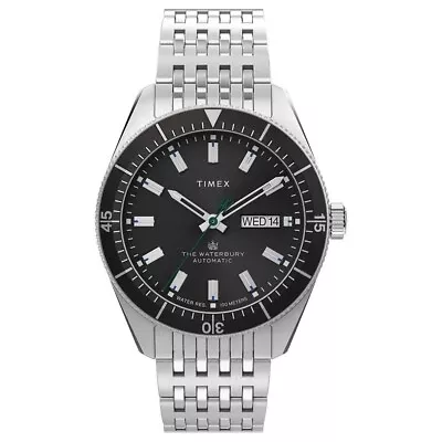 Timex Waterbury Dive Automatic 40mm Stainless Steel Black Dial Watch TW2V24900 • $439