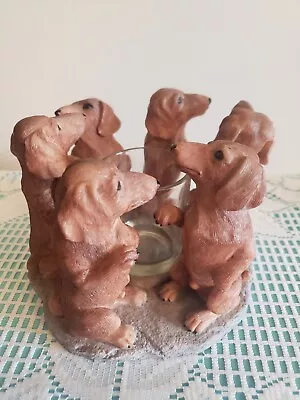 Dachshund True Friends Circle Of Dogs Votive Candle Holder Resin • $21.99