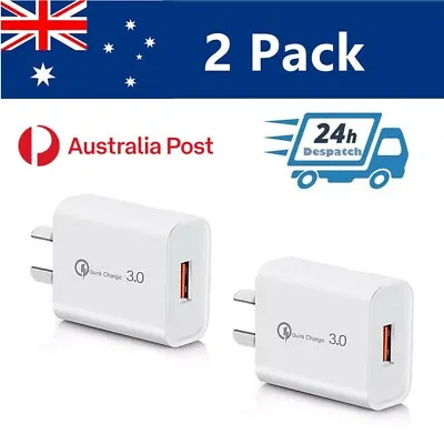 2xQualcomm SUPER FAST Quick Charge QC 3.0 Universal USB Wall Charger 18W AU Plug • $13.56