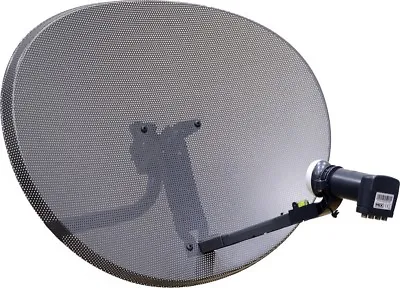 Satellite Dish QUAD LNB Freesat 80cm Hotbird Polsat NC+ SKY Zone 2 Antenna Kit • £44.99