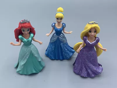 Disney Princess Magic Clip Glitter Gliders Lot Of 3 Dolls Figures • $12