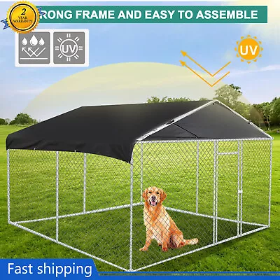 10x10ft Outdoor Dog Pet Run House Kennel Shade Cage Enclosure Playpen Roof Cover • $273.78