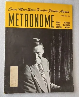 Vintage 1951 Metronome Jazz Music Magazine STAN KENTON Cover BUDDY RICH Ad • $15.25