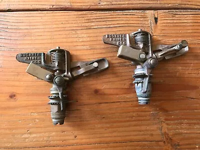 2 Vintage Buckner Rainer 555 Fresno Calif Brass Adjustable Lawn Sprinklers Head • $49.99