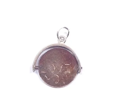 Vintage Spinner Charm I Love You Engraved 925 Sterling Silver 0.9g • £19.99