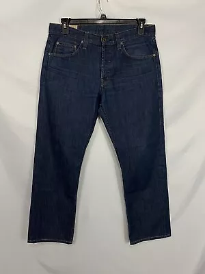 J Brand Walker Mens Size 33 Blue Button Fly Relaxed Straight Cotton Denim Jeans • $28.80