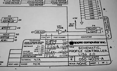 £28.77 • Buy Apple Lisa 2.0 Profile Controller Schematic - 24  X 36 