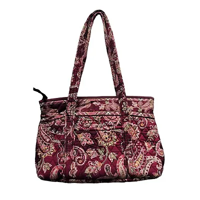 Vera Bradley Paisley Piccadilly Plum Front Pocket Shoulder Bag Zip Tote Set 2005 • $14.99