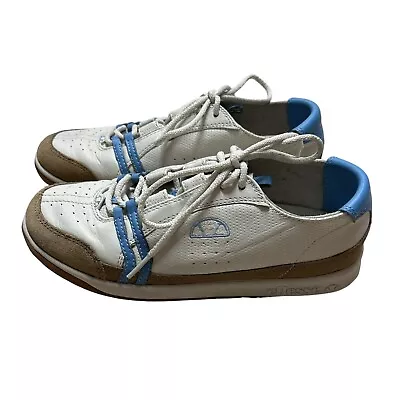 Ellesse Vita Shoes Sneakers Womens Size 6 Blue White Leather Suede • $39.95