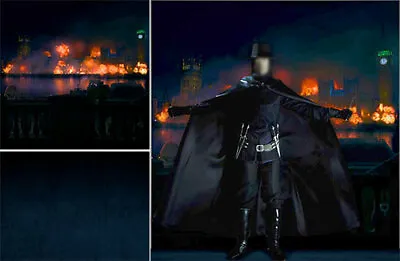 Poster Backdrop Ships Rolled~v For Vendetta~big Ben For Dc Direct 1/6 Figures • $71.99