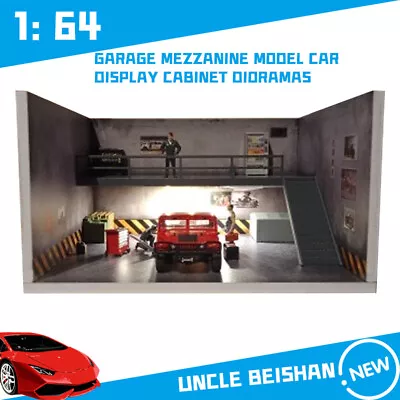 1:64 Scale Car Model Diorama Parking Lot Scenery Garage LED Lighting DisplayFshD • $24.20