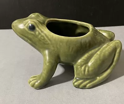 Vintage Possibly Brush McCoy? Pottery Small Matte Green Frog Planter • $5.99