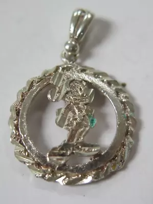 Vintage 925 Sterling Silver Disney Mickey Mouse Pendant Bracelet Charm SEE • $4