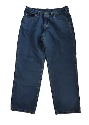 L L Bean Flannel Lined Jeans Mens 36X29 Relaxed Fit-#B98 • $16.99