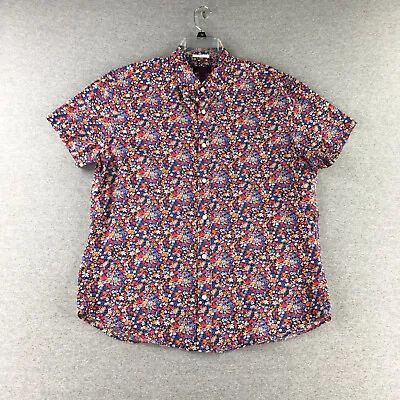 J Crew Shirt Mens Large Liberty Fabric Floral All Over Print Button Up • $36.85