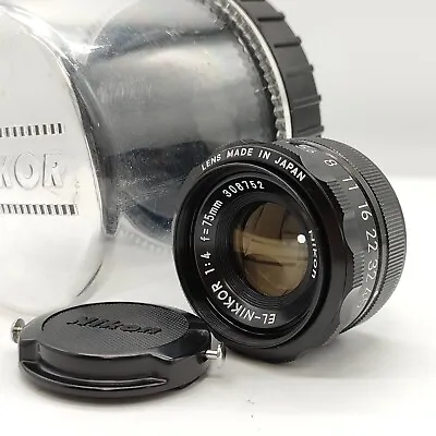 Nikon EL-Nikkor F/4 75mm Enlarging Lens For M39 Mount W/ CaseCap -GOOD • $29.99
