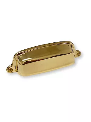 Unlacquered Polished Brass  Eloise  Bin Drawer Cup Pull - Kitchen Drawer Pull • $15.99