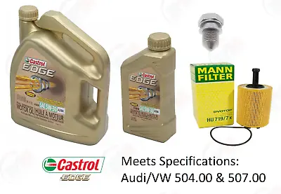 6QTS Engine Oil Service Kit Oil FilterDrain Plug For Audi VW 3.23.62.0 Diesel • $104.40