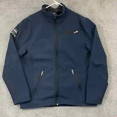 Spyder Transport Jacket Mens L Blue Softshell Lined Pocket Zip Light Active • $19.96